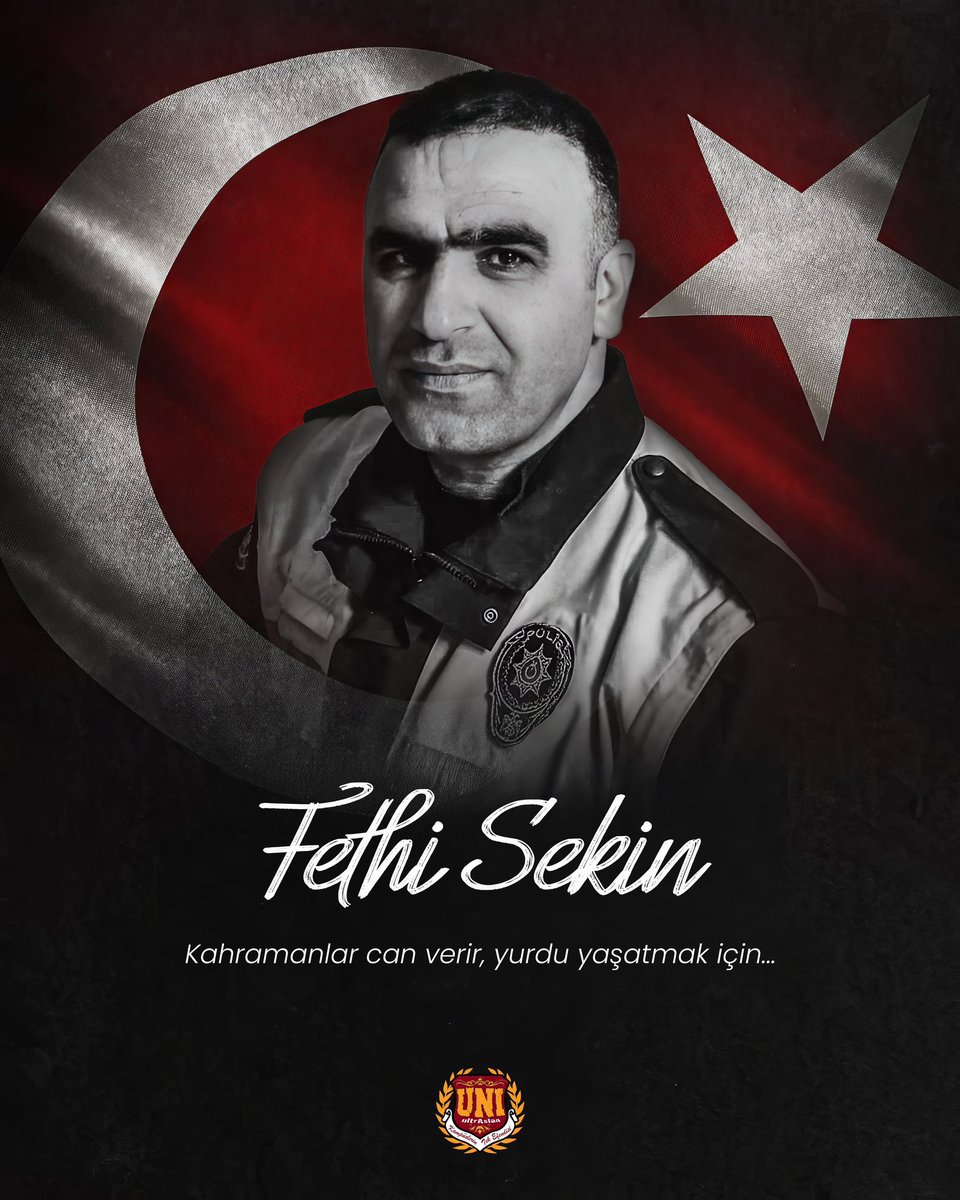 Şehit polisimiz Fethi Sekin'i şehadetinin yıl dönümünde saygı, rahmet ve minnetle anıyoruz. KAHRAMANLAR CAN VERİR YURDU YAŞATMAK İÇİN! #FethiSekin #ultrAslanUNI