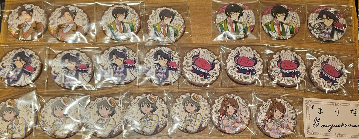 nayuchuna's tweet photo. 【交換】アイドルマスターSideM Café Parade アニメイトフェア

譲：画像参照
求：缶バッジ神谷・巻緒・咲(全てR、各一ずつ)

都内手渡し最優先＞郵送

詳細3枚目も必ずお読みください。

bio内リトリン該当項目をお読みのうえ、お声かけをお願いいたします。 https://t.co/ZaOu9BLbf3