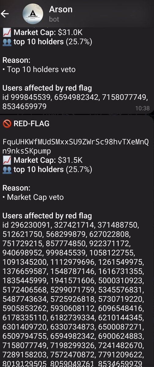 Why pay for the days you don't use? 

​We are considering moving the ArsonBot PRO plan to a completely flexible "Credit System."

• ​Flexibility: Deposit $5 or $50 via Solana Pay and only spend as you receive signals.

• ​Deflation: $0.005 worth of $ARSON will be permanently
