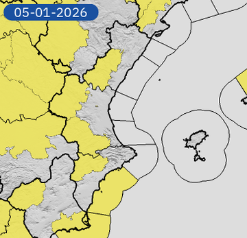 Bon dia. Després de les pluges, hui comença la segona fase del #TemporalHivernal amb l'entrada d'aire àrtic, amb nevades a l'interior que poden acumular 2 cm i fred que anirà progressant de nord a sud. Continua el temporal marítim, sobretot a Alacant, on hi ha onades de 2 a 3 m.