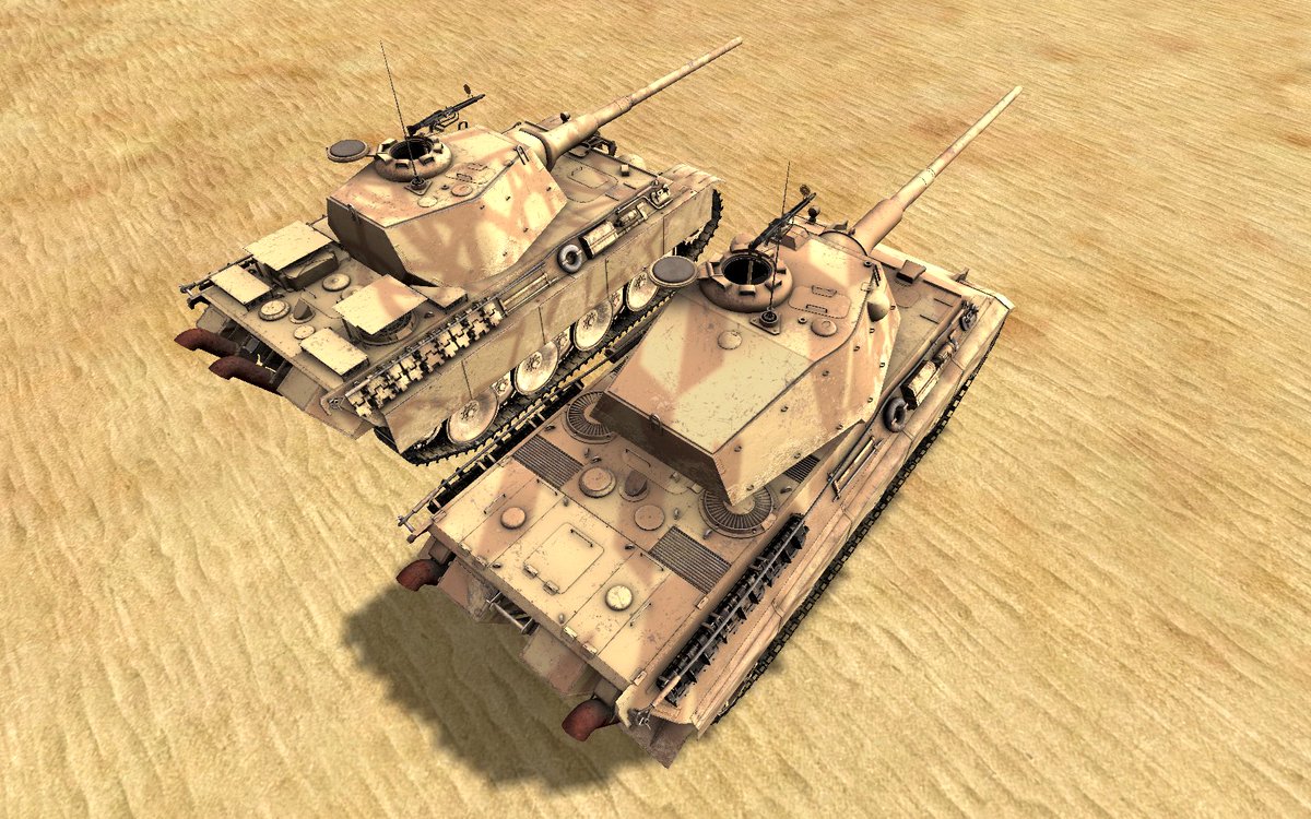 「統制戦車E-50」は中戦車タイプで、8.8cm L/71砲にステレオ測距儀、重量に対して十分な出力のエンジン、パンターより大きく傾斜した車体前面装甲など、次世代の戦列戦車として遜色ない性能を持ちます。ただし前面下部装甲は面積が広い割に少々薄めになっており、また側面装甲は中戦車相応に脆弱です。