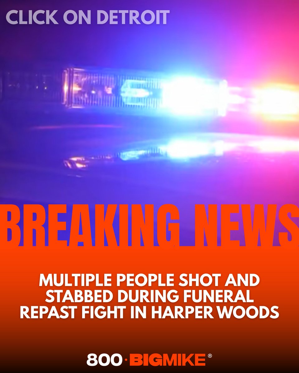 A fight broke out during a funeral repast in Harper Woods, leaving several people shot and stabbed. Police responded to the scene and are investigating the violent altercation and what sparked it.

800BIGMIKE.COM | 800-BIGMIKE®
#dailynews #clickondetroit #800bigmike