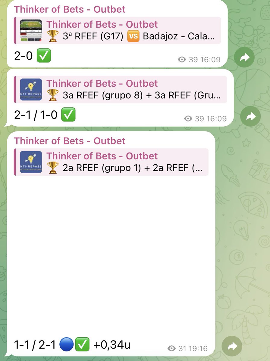 ¡Así arrancamos el 2026 en nuestros 2 servicios de pago!

💡Thinker: 2✅ y 1✅🔵

pensadordeapuestas.com/Tipster/premiu…

💡Thinker Outbet: 2✅ y 1✅🔵

pensadordeapuestas.com/Tipster/thinke…