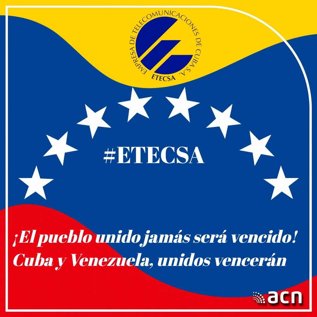 #EtecsaConVenezuela
💛💙♥️