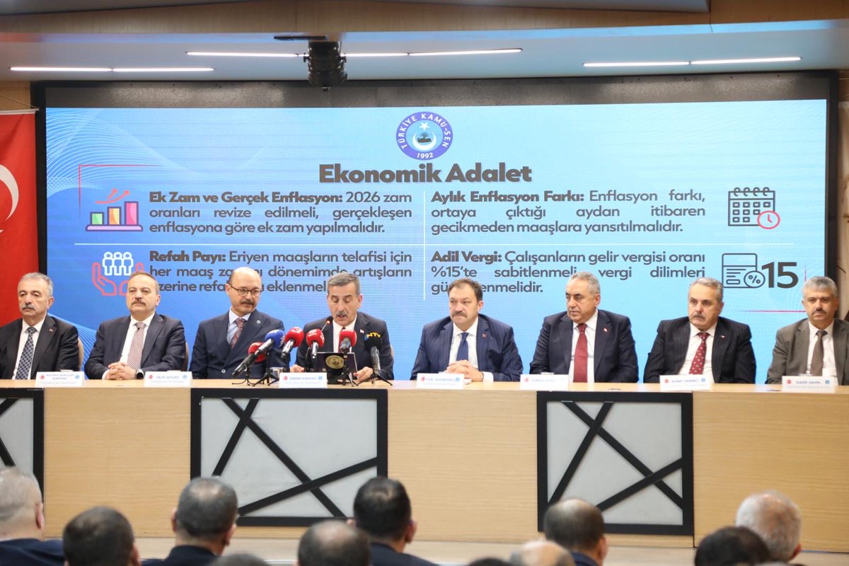 2026 Yılında ekonomik adaletin sağlanması için

✅Ek zam ve refah Payı 
✅Vergi diliminin %15'e sabitlenmesi
✅Enflasyon farkının maaşlara aylık yansıtılması konularının 
takipçisi olacağız.