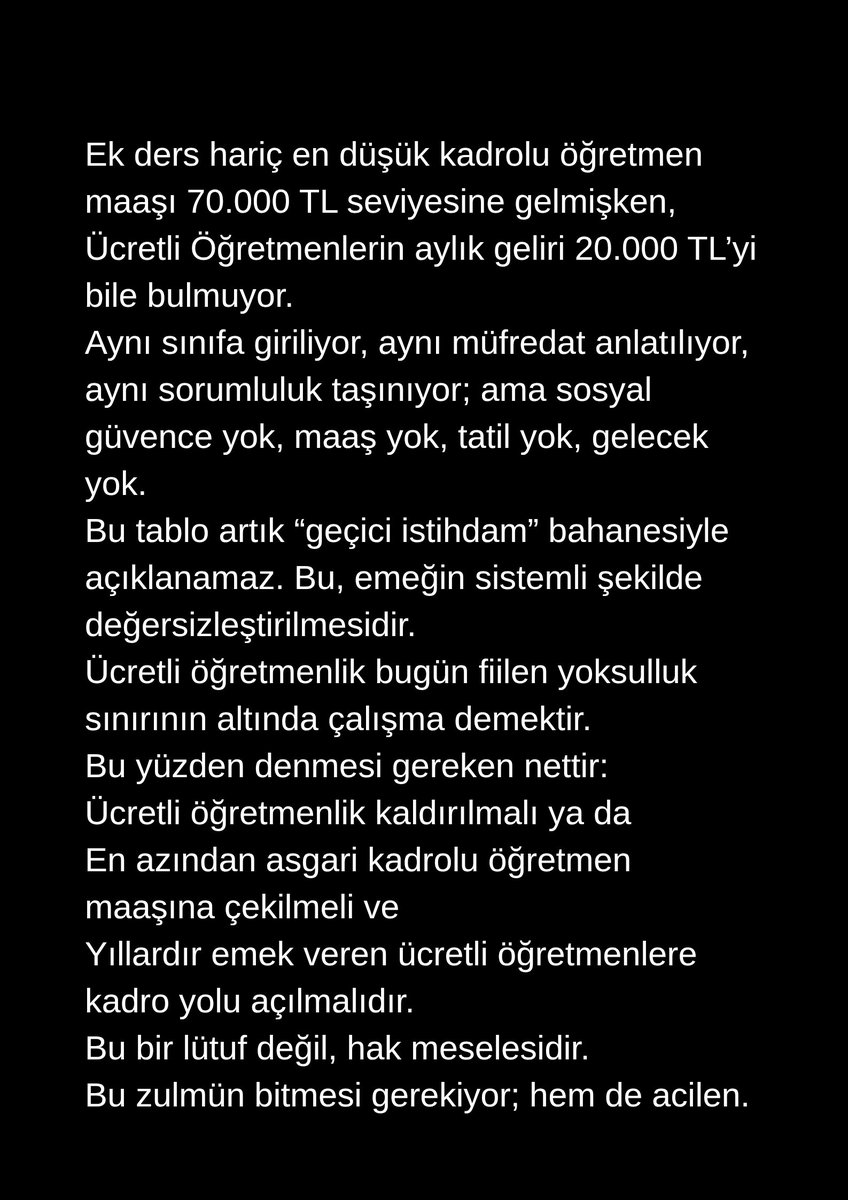 Ücretli Öğretmenler Dayanışması tweet media