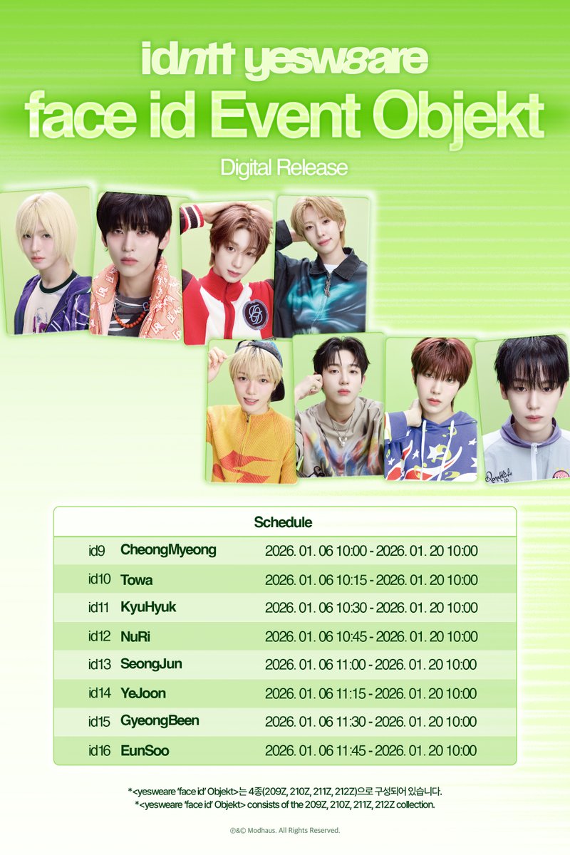 idntt 
yesweare ‘face id’ Event Objekt 
Digital Release 

🗓️ Schedule
2026.01.06 10:00 ~ 2026.01.20 10:00 KST 

Cosmo : the Gate
Download Cosmo here!
bit.ly/3YV0fQH

#idntt #아이덴티티 #アイデンティティ
#yesweare