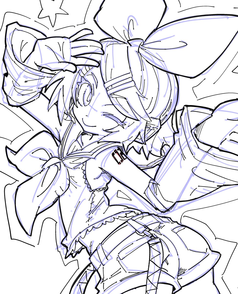 ELENAmkzz's tweet image. This is a rough sketch of Rin from yesterday.