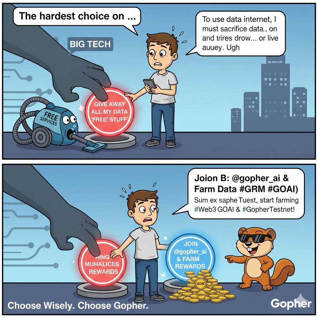 Andress08007's tweet image. Why give your data away for free when you could be getting paid? 🤷‍♂️ @gopher_ai is the Layer-1 truth layer where YOUR data fuels YOUR rewards. 🚀 Join the #GopherTestnet, start farming #GOAI points, and take back control. The data gold rush is here! 💎 #Web3 #AI #PassiveIncome