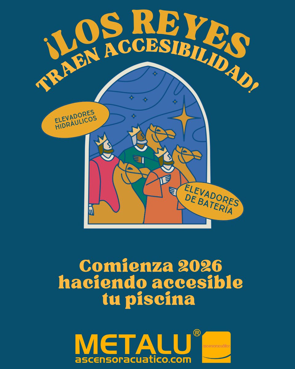 👑✨ Los Reyes Magos llegan este año con un mensaje claro: más accesibilidad en piscinas para todos.

En METALU seguimos comprometidos con soluciones que cumplen normativa y mejoran la vida de las personas. 💧♿

#Accesibilidad #Piscinas #Accesibles #Navidad #ReyesMagos