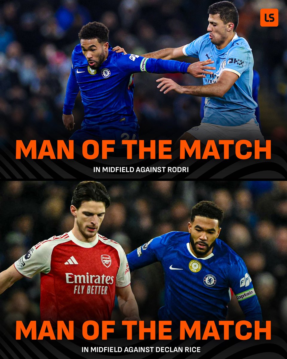 livescore's tweet image. Reece James grabbed the MOTM awards in matches against Arsenal and Man City 🏆 

Impressed against the PL’s best in midfield 🔥