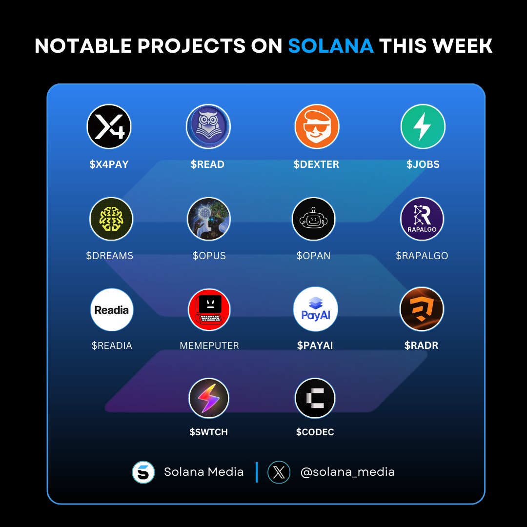 NOTABLE PROJECTS ON SOLANA THIS WEEK 🔥

Builders keep shipping.
Liquidity keeps flowing.

Here are the projects you can’t ignore on $SOL 👇