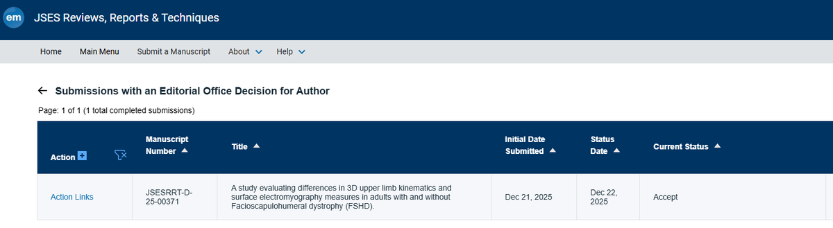 fdphilp's tweet photo. 1st paper for 2026 - More of our work exploring upper limb movement &amp; muscle activity in #FSHD - will put the link up once available https://t.co/TZBosCBwEP