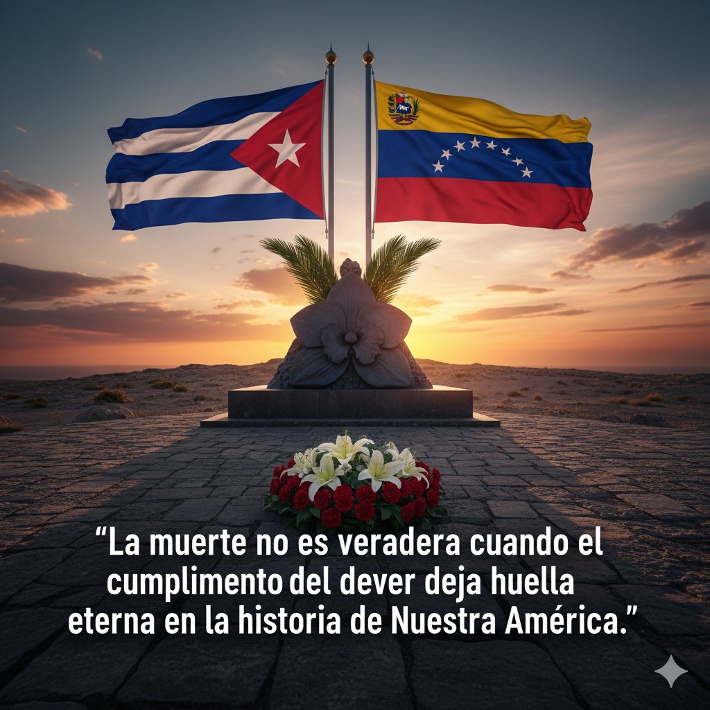 "No hay muerte posible para aquel que cae sirviendo a una causa justa; su vida se multiplica en cada paso de quienes continúan su camino".
#CubaConVenezuela 
#CubaCoopera 
#BMCGambia
<a href="/AbelendaCuba/">Rubén G. Abelenda</a> 
<a href="/AhmedGR1982/">Ahmed</a> 
<a href="/Bmcgambia2/">BmcGambia 2022</a> 
<a href="/BmcGambiaBlog/">BMC GAMBIA</a> 
<a href="/CubaGambia/">CubaCooperaGambia</a>