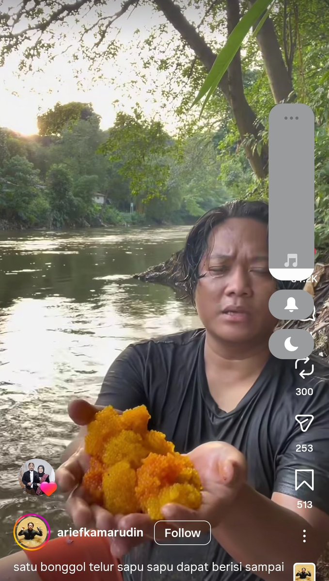 Orang ini tiap hari di sungai Ciliwung mencoba memusnahkan ikan sapu-sapu yang invasif, dan merusak populasi ikan lokal. Saya kok senang dengan konten begini.