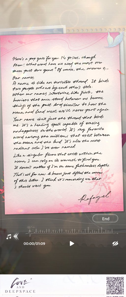 DewiPutriB2's tweet photo. Surat dari Rafayel untuk 2026 #LoveandDeepspace https://t.co/aVlbD1CWVQ