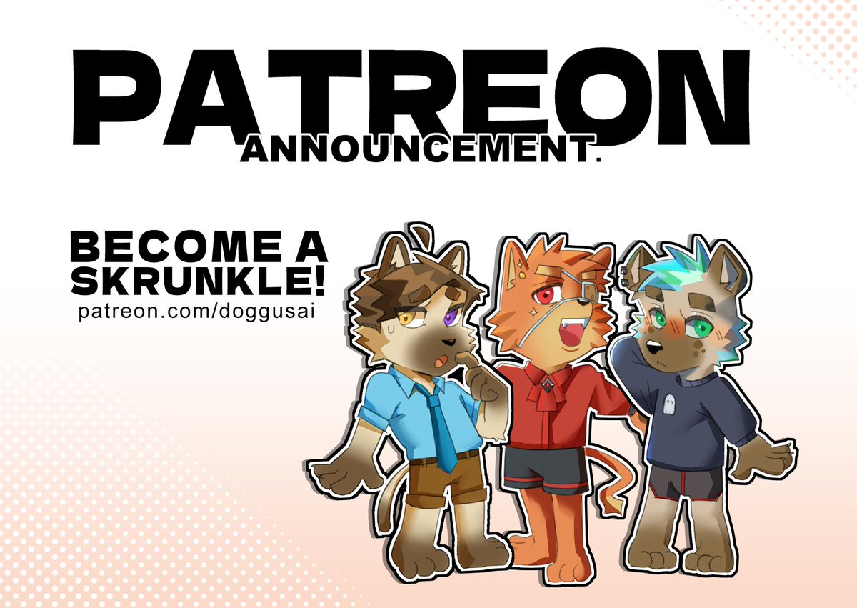 doggusai's tweet photo. Announcing.. my Patr8n! I've been thinking about making one for a long time now, and I thought what better time now than the new year! I have lots of plans in mind, and it would mean a lot to me if any of you can support me! :3 https://t.co/gaTvua5tqL