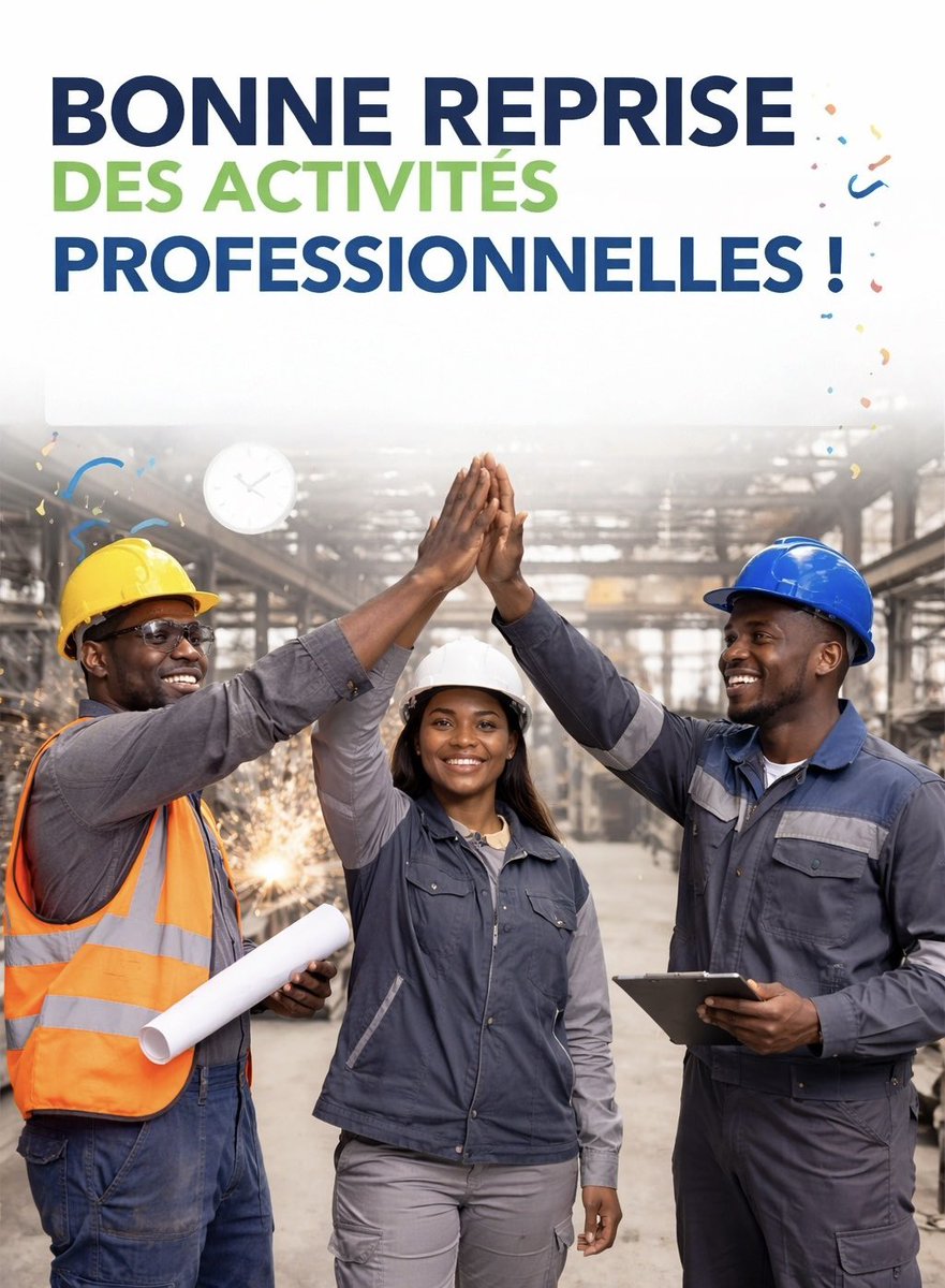 Rimka7891's tweet photo. 🔧 Bonne reprise des activités professionnelles à toutes et à tous !

La SMTRCI souhaite une excellente reprise des activités professionnelles à l’ensemble de ses collaborateurs, partenaires et clients. https://t.co/eopTC4IdDa