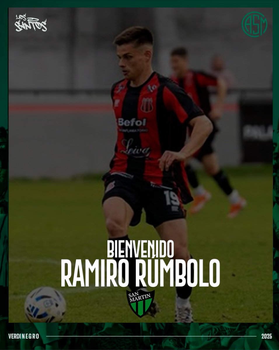 CASanMartinSJ's tweet photo. Fútbol Profesional 

Ramiro Rumbolo, mediocampista proveniente de Defensores de Belgrano, firmó su vínculo con la Institución y se suma para el inicio de la pretemporada. 

¡Bienvenido Rami!

#VamosVerdinegro 🟢⚫ https://t.co/r95bnNnpTm