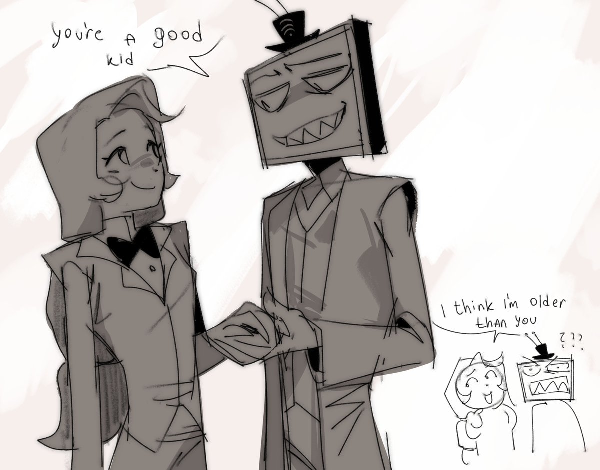 I can't stop thinking about them potentially interacting as this sort of friends duo. These two have so much potential for a sibling-like duo dynamic...... I can't unsee it
(1/2)
#HazbinHotel