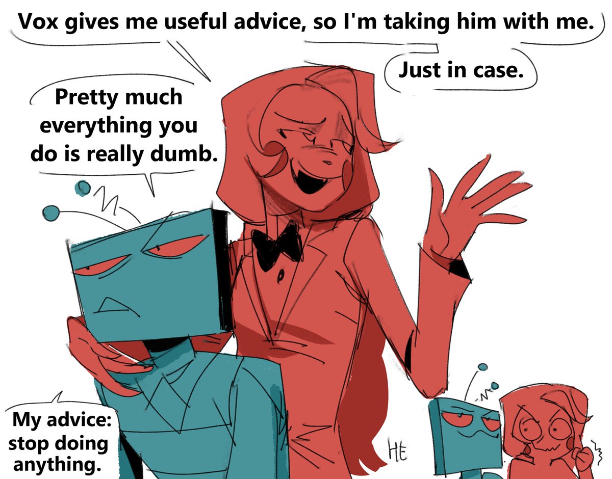 KefiCatfish's tweet image. I can't stop thinking about them potentially interacting as this sort of friends duo. These two have so much potential for a sibling-like duo dynamic...... I can't unsee it
(1/2)
#HazbinHotel