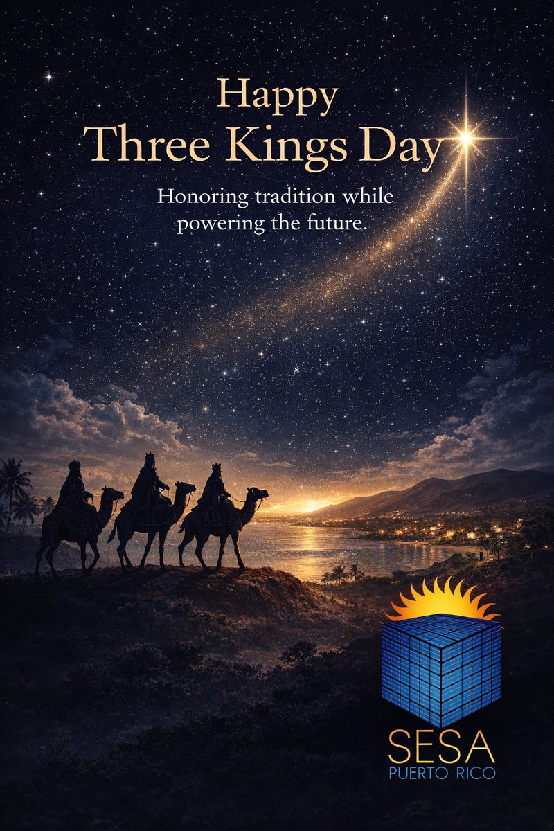 SESA_PR's tweet photo. May peace be the greatest gift we share.
This Three Kings Day, we believe in a future powered by Solar+Storage building a more resilient Puerto Rico.
#ThreeKingsDay #Peace #SolarPlusStorage #CleanEnergy #SESAPuertoRico https://t.co/uUX3HMYox6