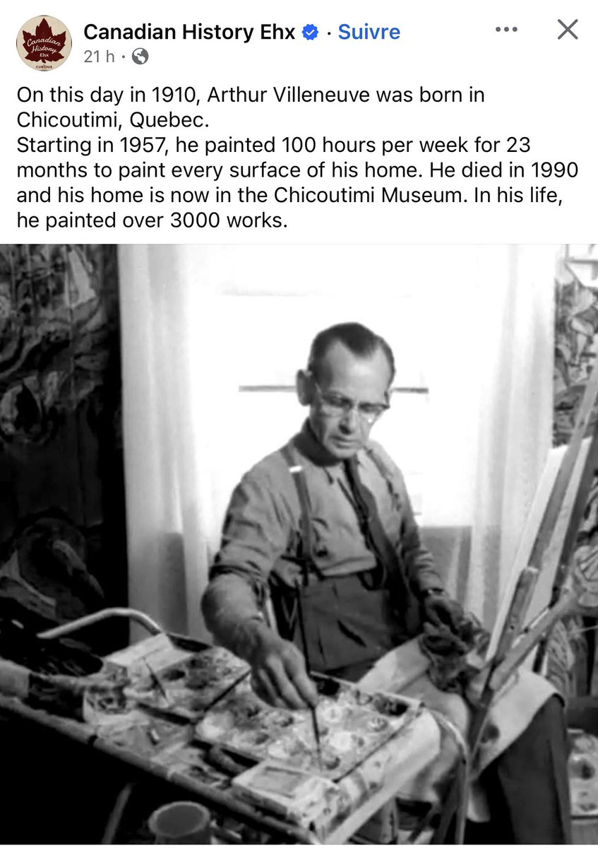 Je suis tombé en amour avec ses peintures en allant manger au Restaurant Margot à Larouche l’an passé. Un grand Saguenéen :)