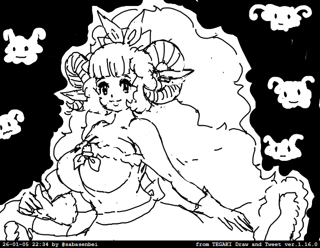 きょうのけもむー(tegaki_dtをwindows11に入れた記念絵) 