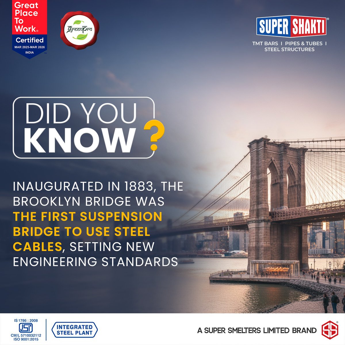 Did You Know?

#DidYouKnow #metallurgy #SteelGrowthStory #TMTBars #Steel #brooklyn #SteelUse #SuperShakti #SuperSmelters