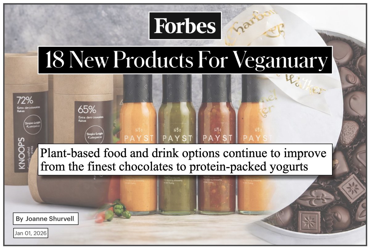 VegMediaWatch's tweet image. In an in-depth @Forbes article, arts and travel writer @jshurvell features new "standout" #plantbased products for @veganuary that are "sustainable" and "suit every taste." cc: @luisakroll @KerryLauerman @JohnPaczkowski 

Note: given the widespread availability of delicious and…