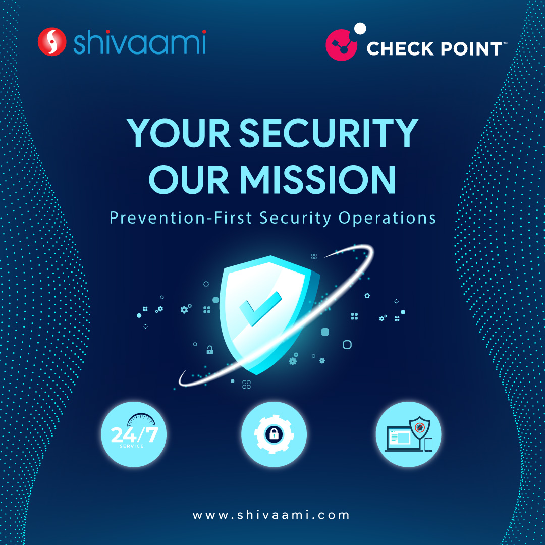 Protect what matters. Prevent what's next.

Check Point Infinity MDR/MPR delivers complete security operations as a service

Stop chasing threats. Start preventing them.

🔗 To know more, connect with our team at: marketing@shivaami.com &amp; +91 7045453237

#MDR #CheckPoint