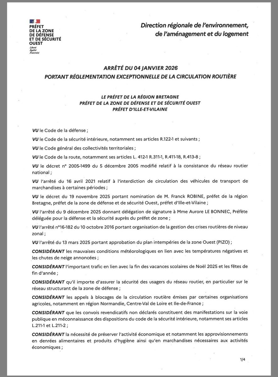 bloquonstout's tweet image. 🚨🚜 SCANDALE EN COURS !

Hier soir, en catimini, plusieurs préfets ont signé des arrêtés visant à interdire les manifestations agricoles avec des tracteurs sur les routes.

C’est une tentative claire de museler la colère paysanne par la répression administrative.

Quand il n’y a…