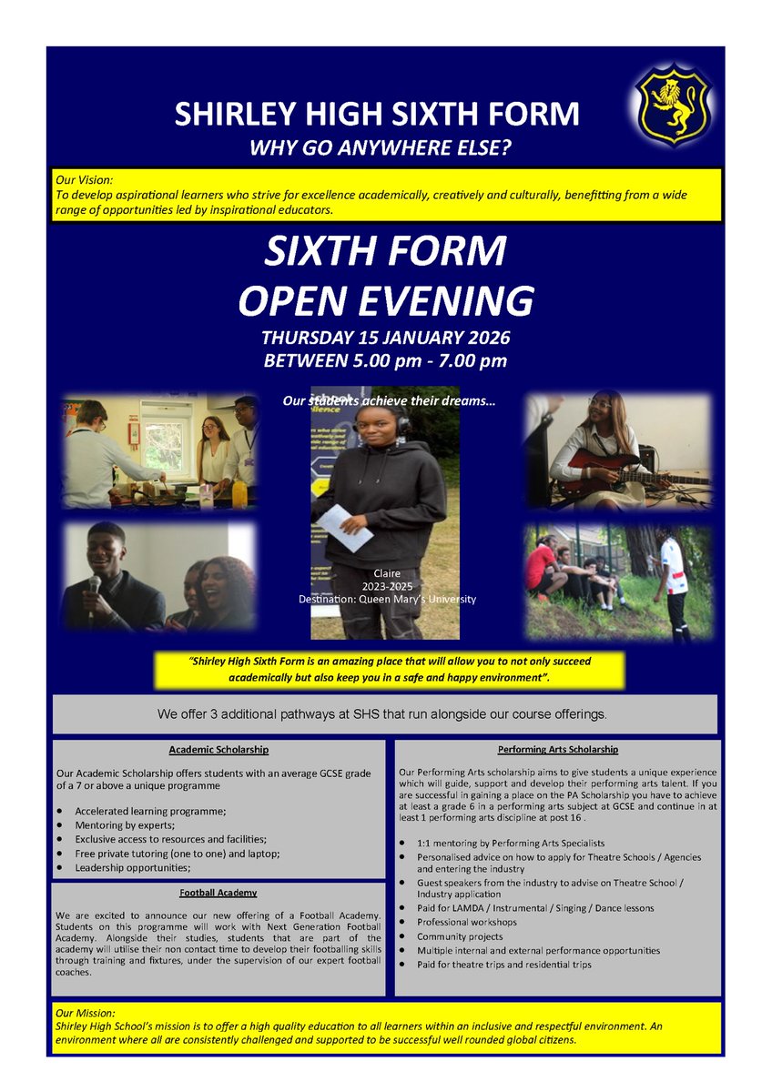 Shirley High Performing Arts School tweet media