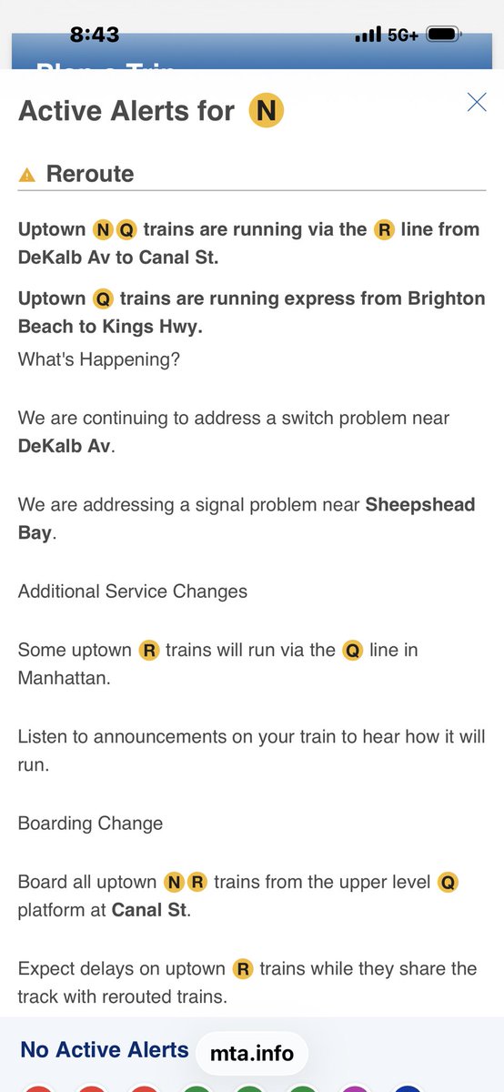 JosephFGargiulo's tweet image. My first workday of the new $3 fare, and switch problems at #DeKalbAvenue forces my #NTrain to go local on my way into the office … even though my N went into DeKalb.

I want to say I’m surprised, but can’t because @MTA.

Behold: $3 a ride at work … to no one’s benefit.

#MTA