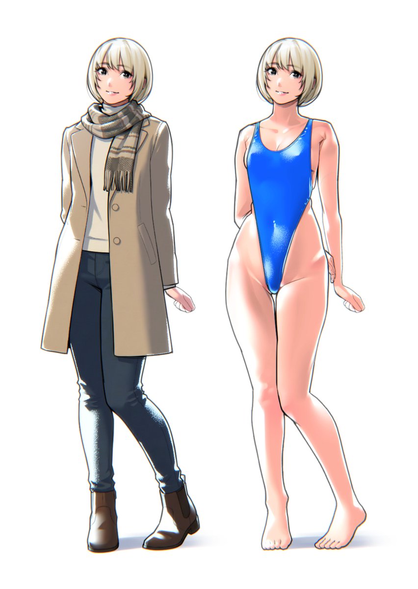 水着の横に普段着を並べるとよりエロい。
これはスイカに塩をかけると、より甘く感じるのと同じ原理。 