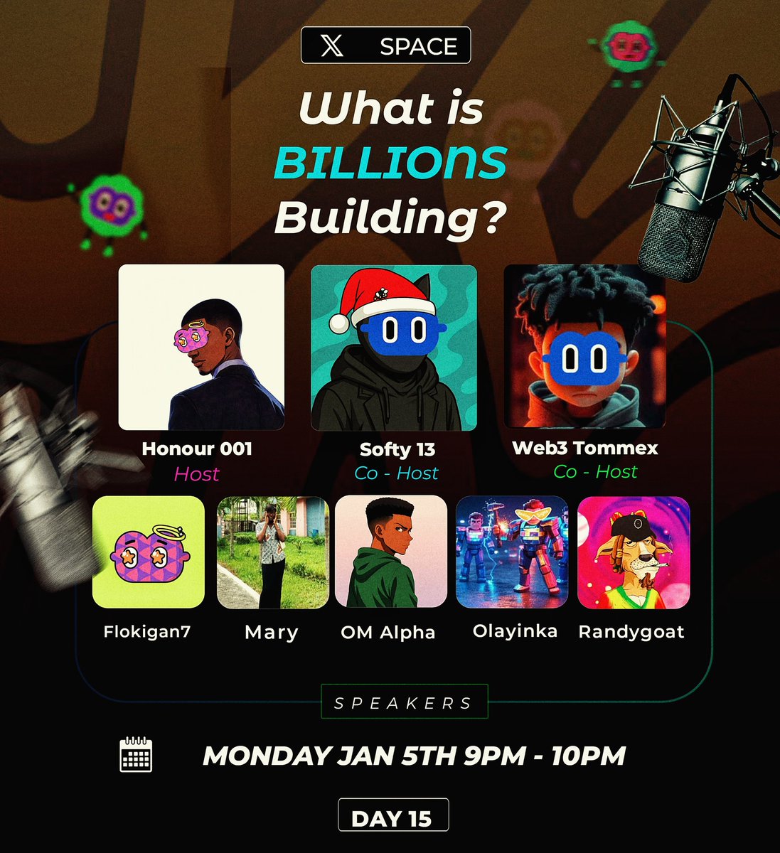 OdinHonourable's tweet image. Good day fam💫

Today’s spzce will be engaging and full with fun and lots of questions🤝🤭

Dont just fight for roles.. build with the project..🤫

Today’s topic is about what billions is building.. 🤝

Bring your friends and community members to learn from.great minds🥰
See you…