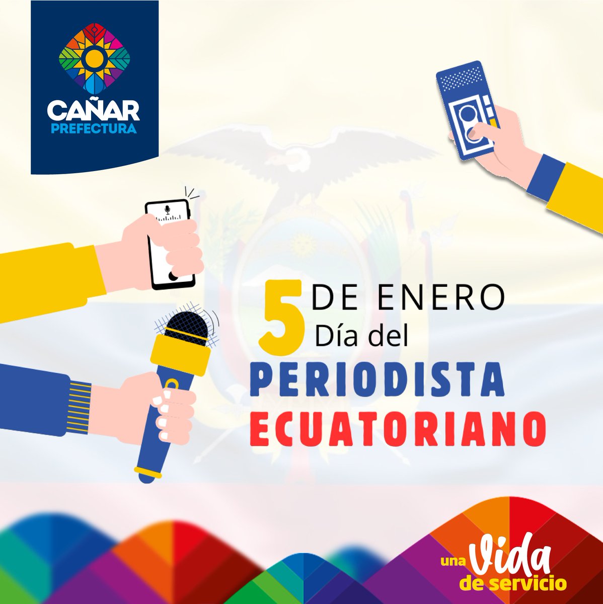 ¡Feliz Día del Periodista Ecuatoriano a quienes informan con ética y valentía en todo el Cañar! 🎤✨ 

Su labor profesional facilita que la ciudadanía conozca las obras que transforman la provincia, garantizando siempre la transparencia y el derecho a la verdad. 📸