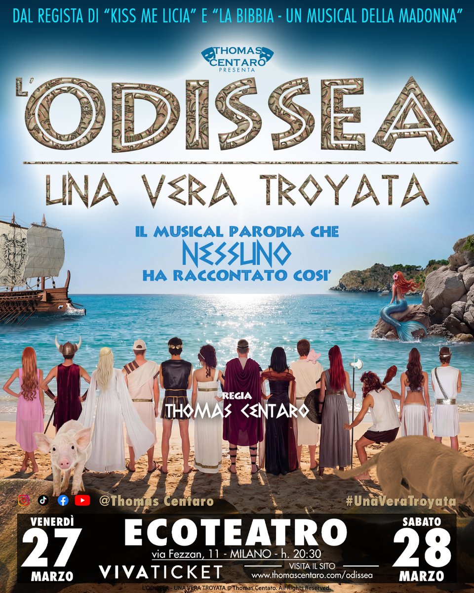 E' grande, è epica, è #UnaVeraTroyata! 🏺 "L’Odissea" di Thomas Centaro  torna venerdì 27 e sabato 28 marzo all'EcoTeatro di Milano. Salpi con noi? ⚡ Domani scoprirai come ottenere i biglietti migliori dell'Olimpo. Che il viaggio abbia inizio…

#Odissea #Parodia