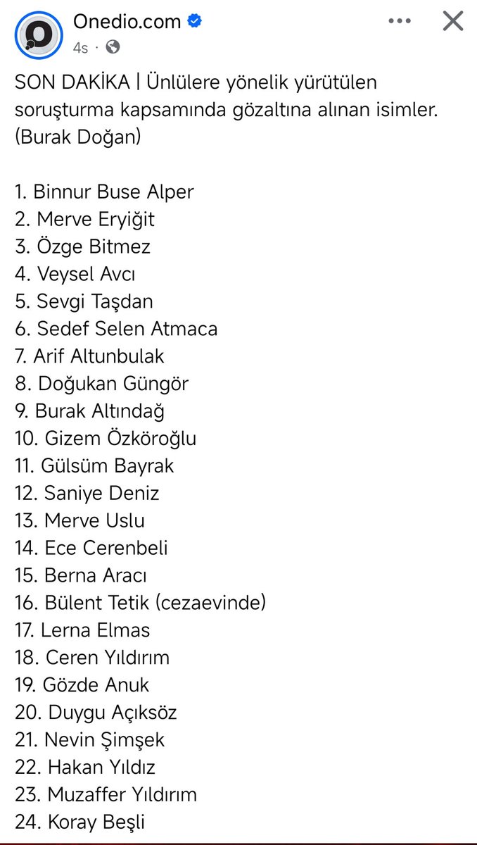 onedio ünlülere diyor listede en ünlü son dakika... haaa... bunların ünlü olma potansiyeli var şimdi anladım...