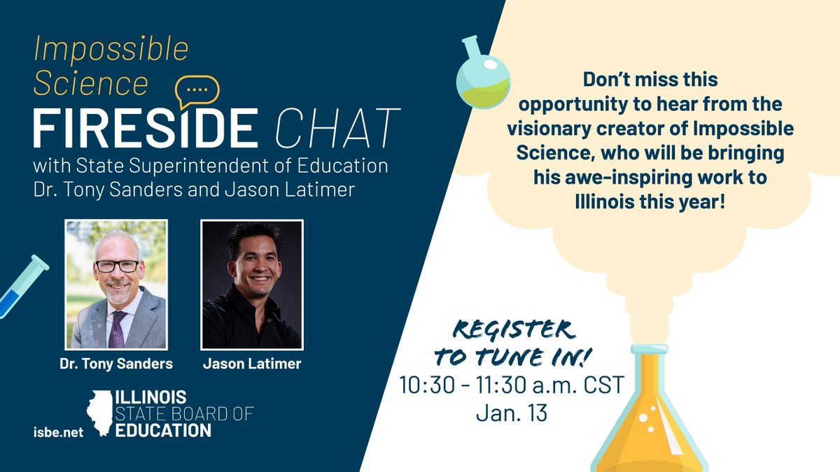 ISBEnews's tweet image. .@jasonlatimer's #ImpossibleScience takes science standards and transforms them into jaw-dropping illusions, fostering curiosity + sparking wonder for STEM! He's sharing his tricks with Illinois educators Jan. 13. Register now: okt.to/h1QUdZ