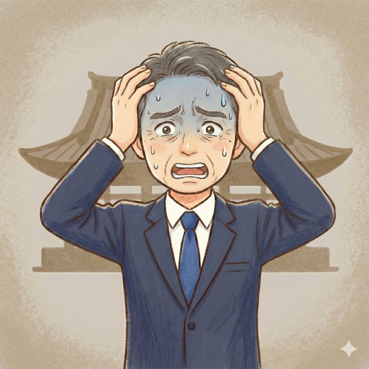 gen_diffusion's tweet photo. 【葬儀あるある】 お経が終わりそうで終わらない…

「よし、今だ！」 と思って立とうとした瞬間、足の感覚がゼロ。

足がプルプル震え、 前の椅子に必死にしがみつく！まるで生まれたての子鹿🦌💦

平静を装ってますが、 実は心の中で 「戻れ…感覚よ戻れ…！」 と叫んでいます。

そこのあなた経験ありますよね？✋

#マナブ教頭 #50代あるある #足がしびれた