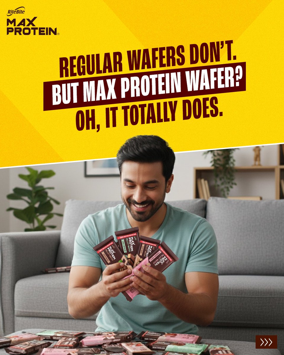 TheMaxProtein's tweet image. Pick a wafer that’s loyal to you. Pick the Max Protein Wafer Bar.

#MaxProtein #ProteinSnacking #NoCheating