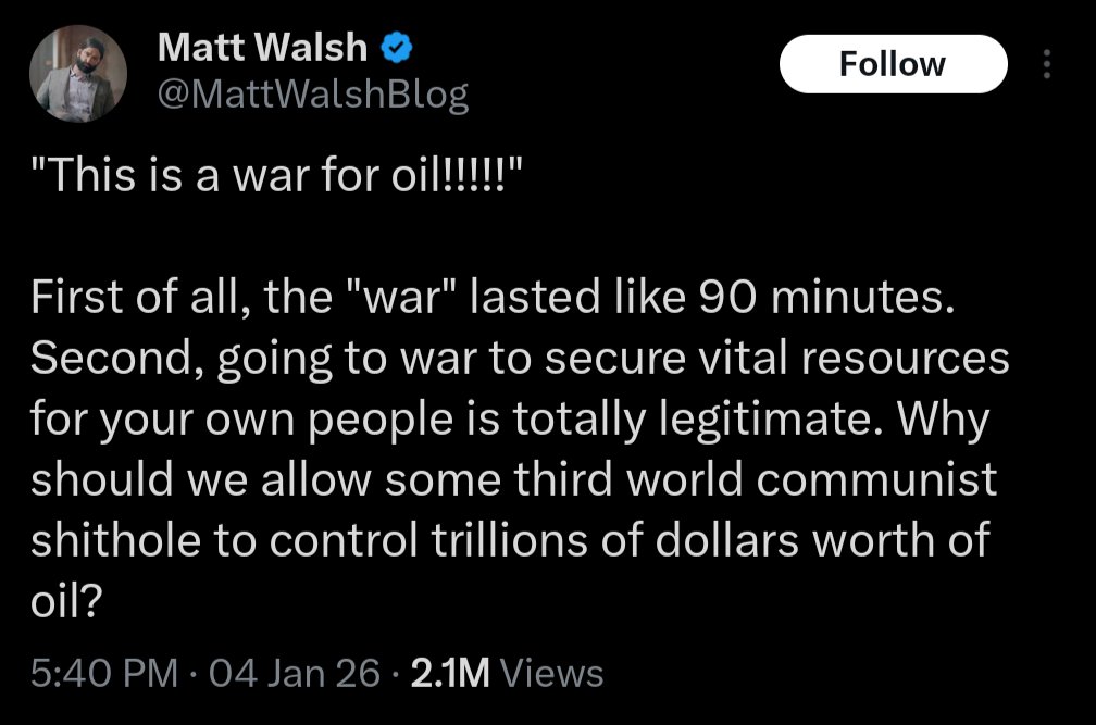 KevorkAlmassian's tweet image. Still looking for the Bible verse that says:
“Thou shalt not steal… unless it’s trillions in oil.”