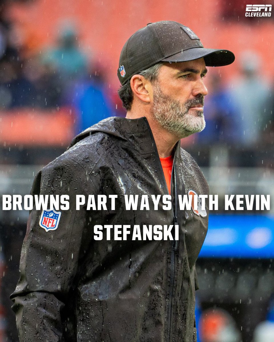 ESPNCleveland's tweet photo. Kevin Stefanski is out as Browns HC. https://t.co/pfwu0BCGlw
