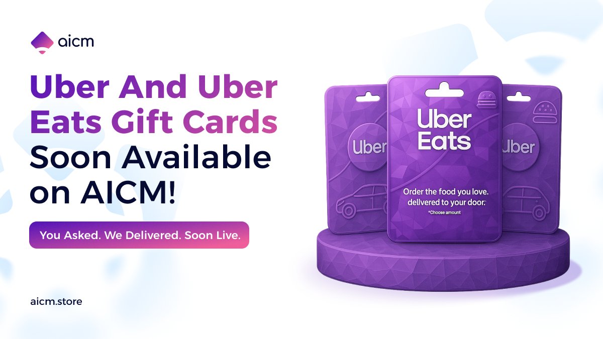 Uber and @UberEats are landing on $AICM. From getting across the city to  getting dinner at your door. Same apps. Same convenience. Now powered by  crypto on $AICM.