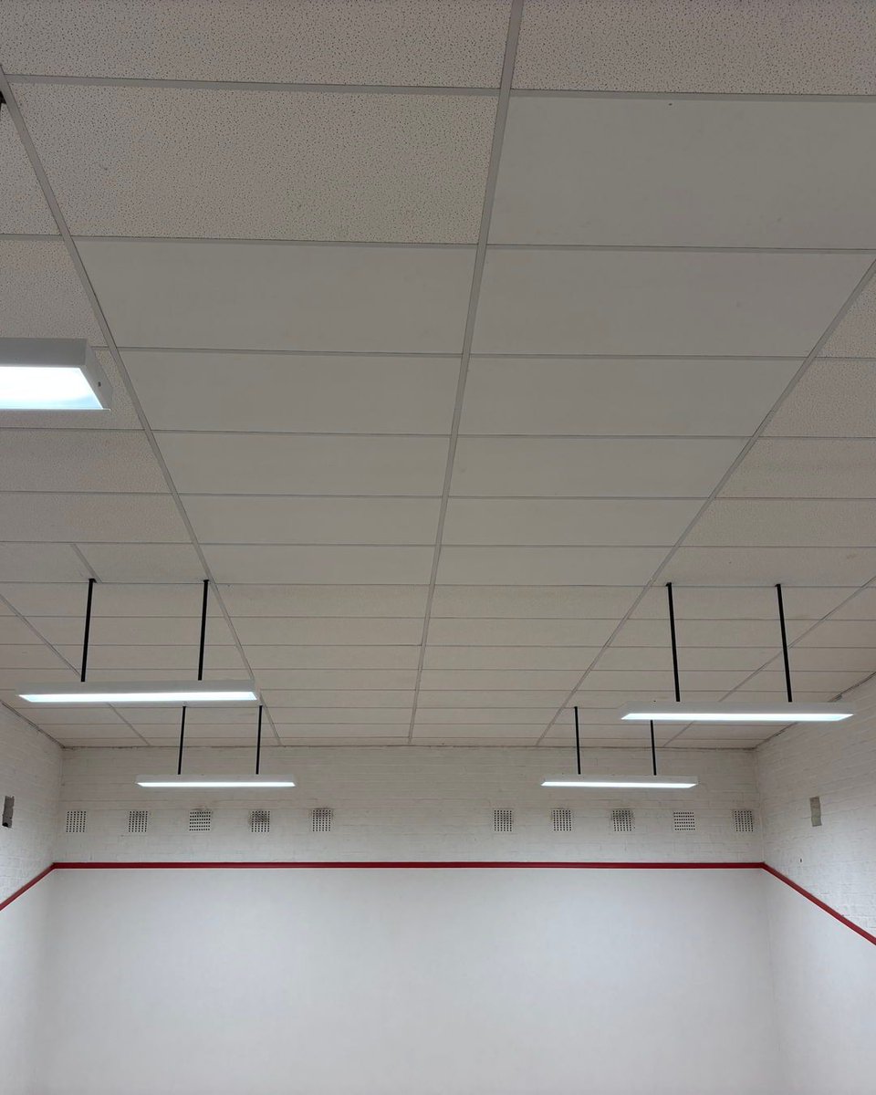 SquashWycombe's tweet image. Just like that, we have 4 out of 5 done!  #CeilingUpgrade #TeamWork