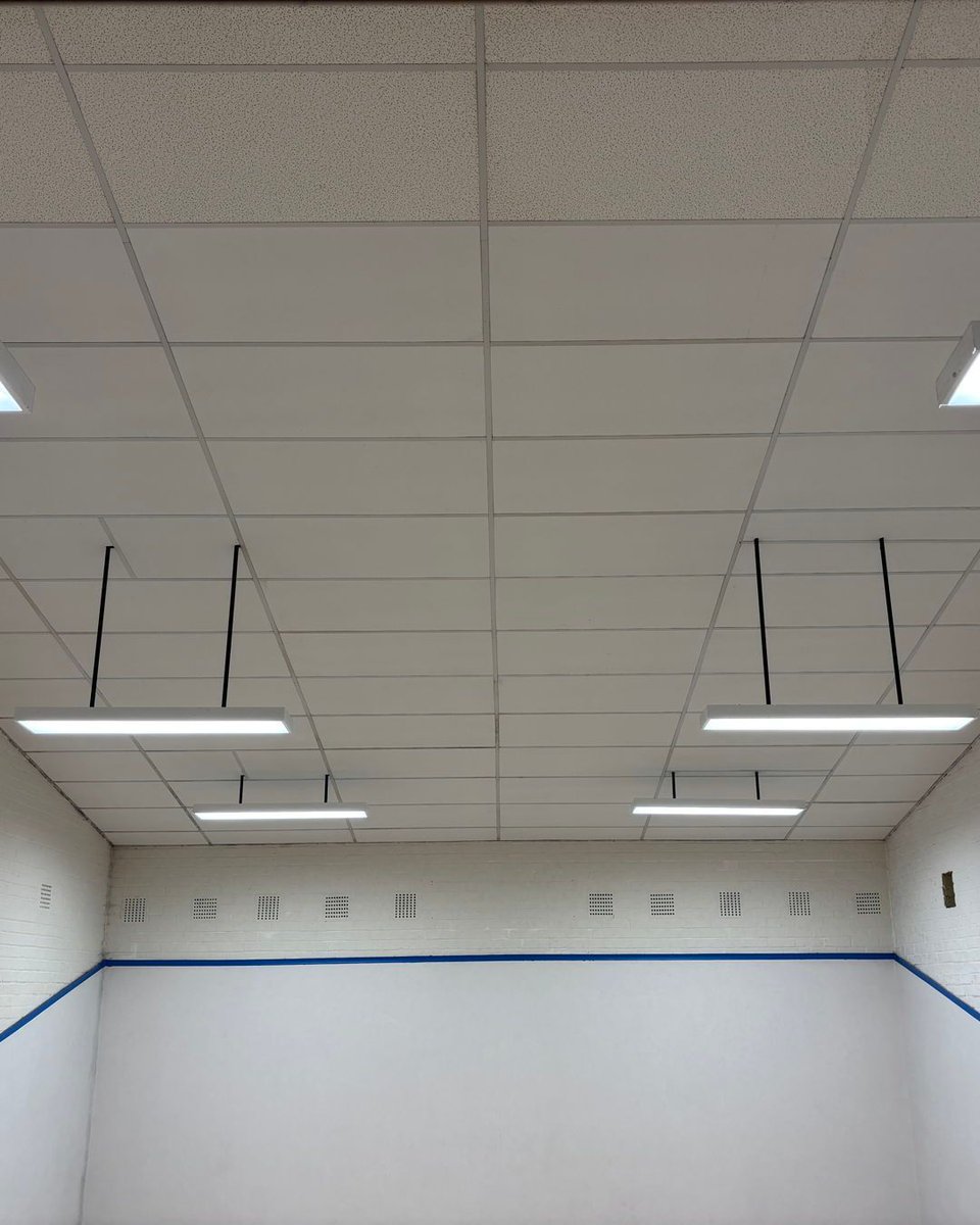 SquashWycombe's tweet image. Just like that, we have 4 out of 5 done!  #CeilingUpgrade #TeamWork