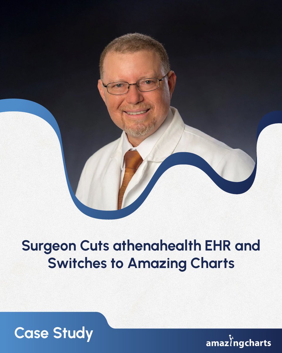 AmazingCharts's tweet image. Dr. Gerardo Carcamo switched from athenahealth to Amazing Charts EHR to reduce admin burden, streamline workflows, and see more patients—without sacrificing care.

👉 Case study: hubs.ly/Q03Z9Sq30

#CaseStudy #EHRSoftware #PracticeEfficiency