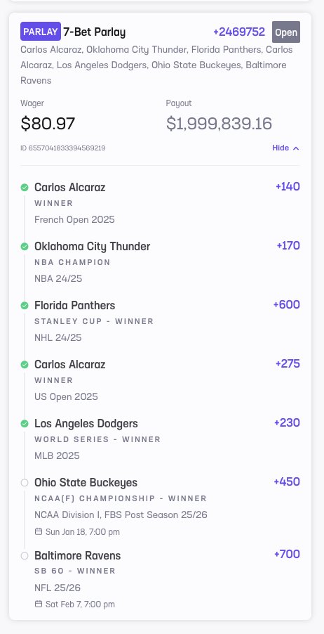 HRUnityLoveRock's tweet image. 3 of my SB picks dropped off last night in one of the most thrilling games I have ever seen.  Amazing game @steelers &amp;amp; @Ravens!  p.s. Before the Ohio St game I turned down an $80k cash out offer from @HardRockBet.  The offer had previously been as high as $180k.  1 SB team alive!