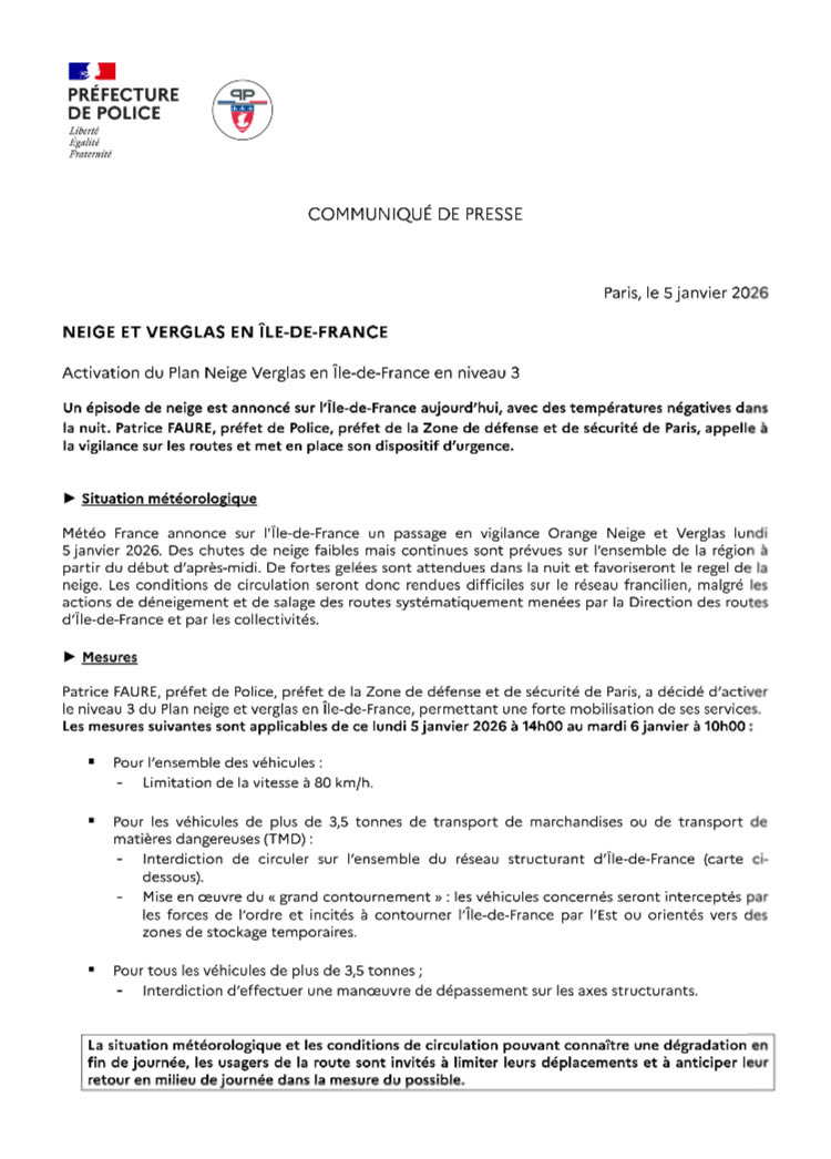 Image de Préfet des Hauts-de-Seine - 🟠 #VigilanceOrange Neige–Verglas 

Le département des Hauts-de-Seine est placé en vigilance orange 